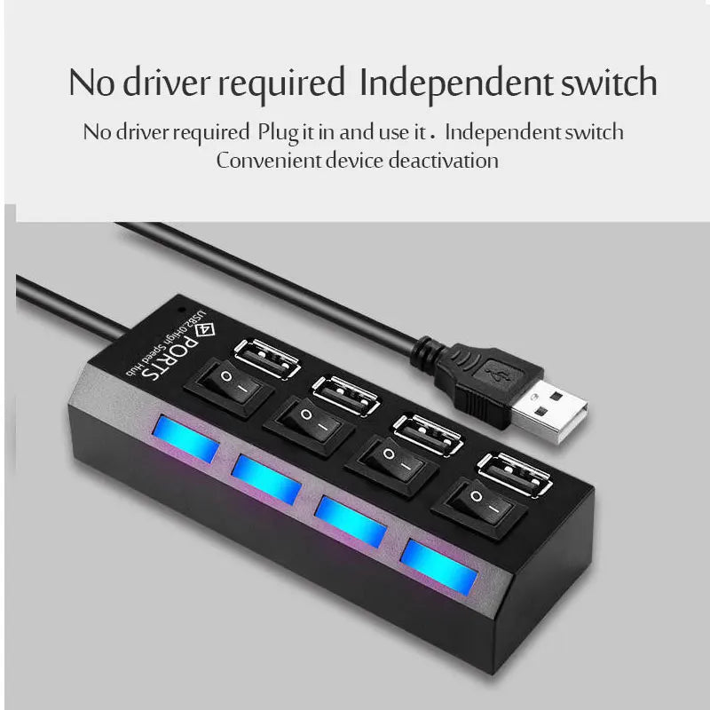 USB 3.0 Hub USB Hub 2.0 Multi USB Splitter Hub 100cm Long Cable Multiple Expander For Computer Laptop PC Accessories Usb Adapter