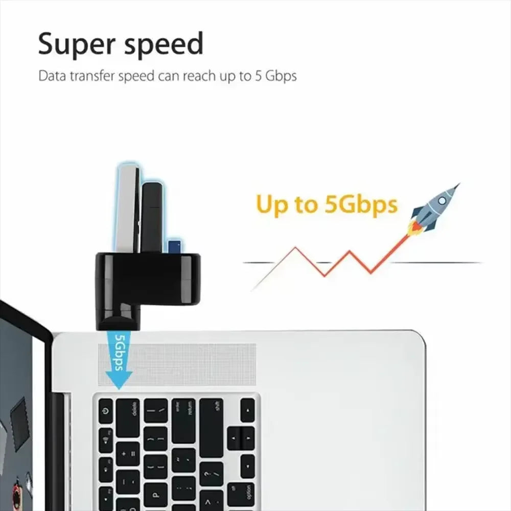 Usb Hub 3.0 2.0 High Speed U Disk Reader Hub Usb Multiple Ports Splitter Adapter 180° Rotatable Docking Station Pc Accessories