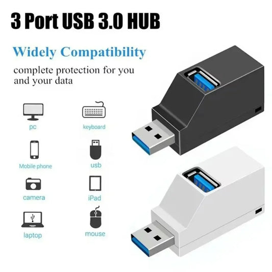 3 Ports USB 3.0 2.0 Hub High Speed Data Transfer Splitter Multi Port USB Extender U Disk Card Reader For Laptop PC Accessories
