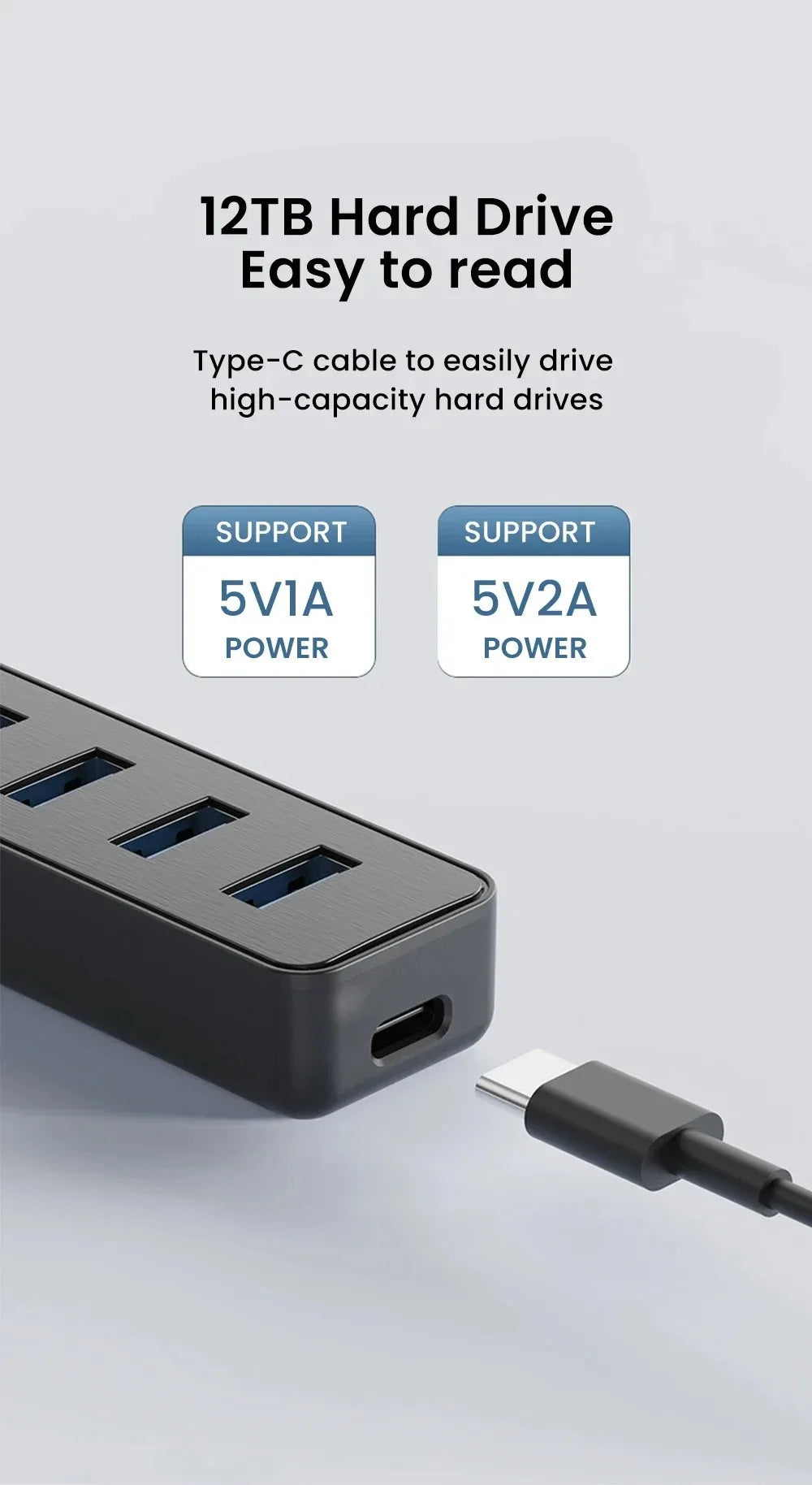 5 Ports USB HUB 3.0 High Speed Multi USB 3.0 Splitter Type c USB 2.0 Expander Power Adapter For PC Computer