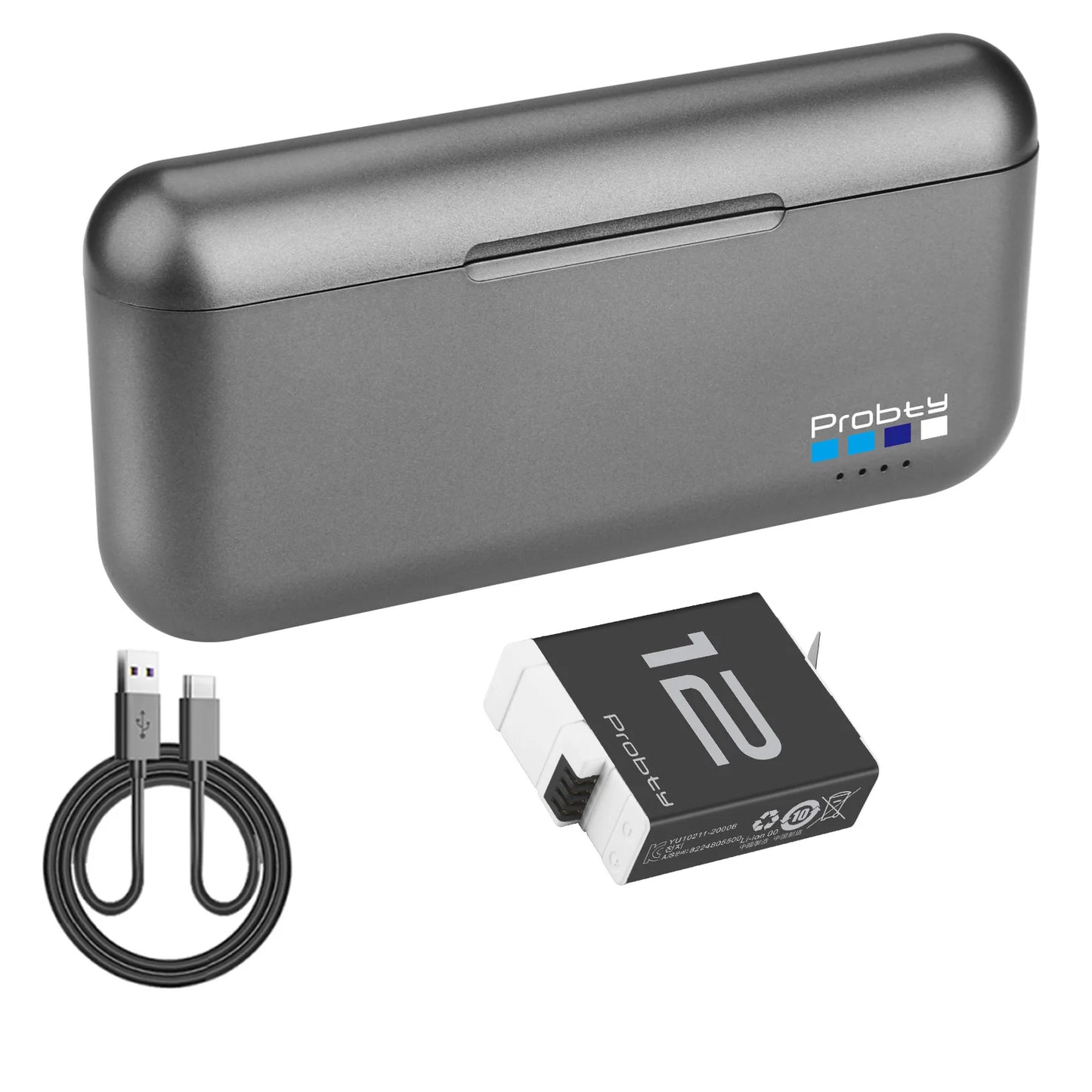 Enduro Battery 1850mAh and 3-Channel Charger Replacement Batteries for Gopro Hero 12/11/10/9 Sport Action Camera