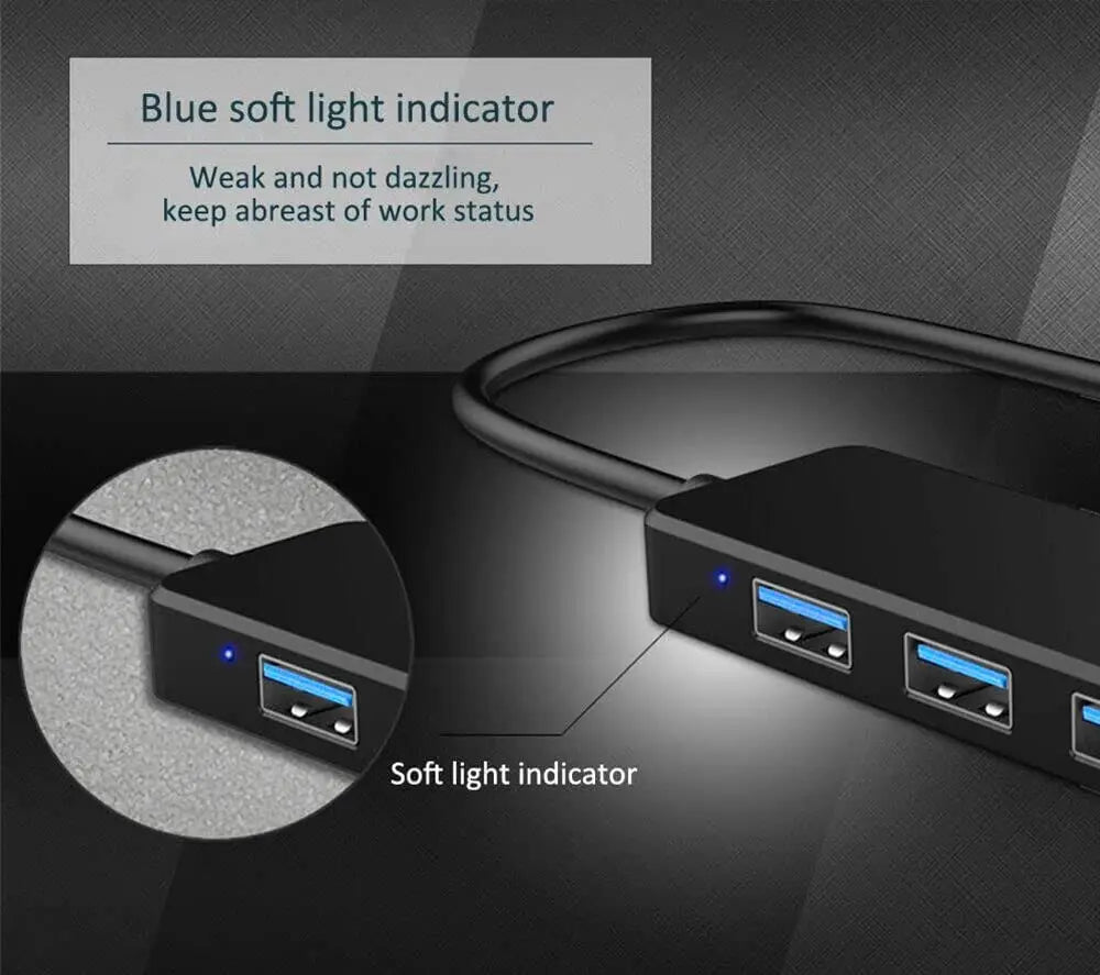 USB 3.0 Hub, VIENON 4-Port USB Hub USB Splitter USB Expander for Laptop, Xbox, Flash Drive, HDD, Console, HDD(Not for Charging)
