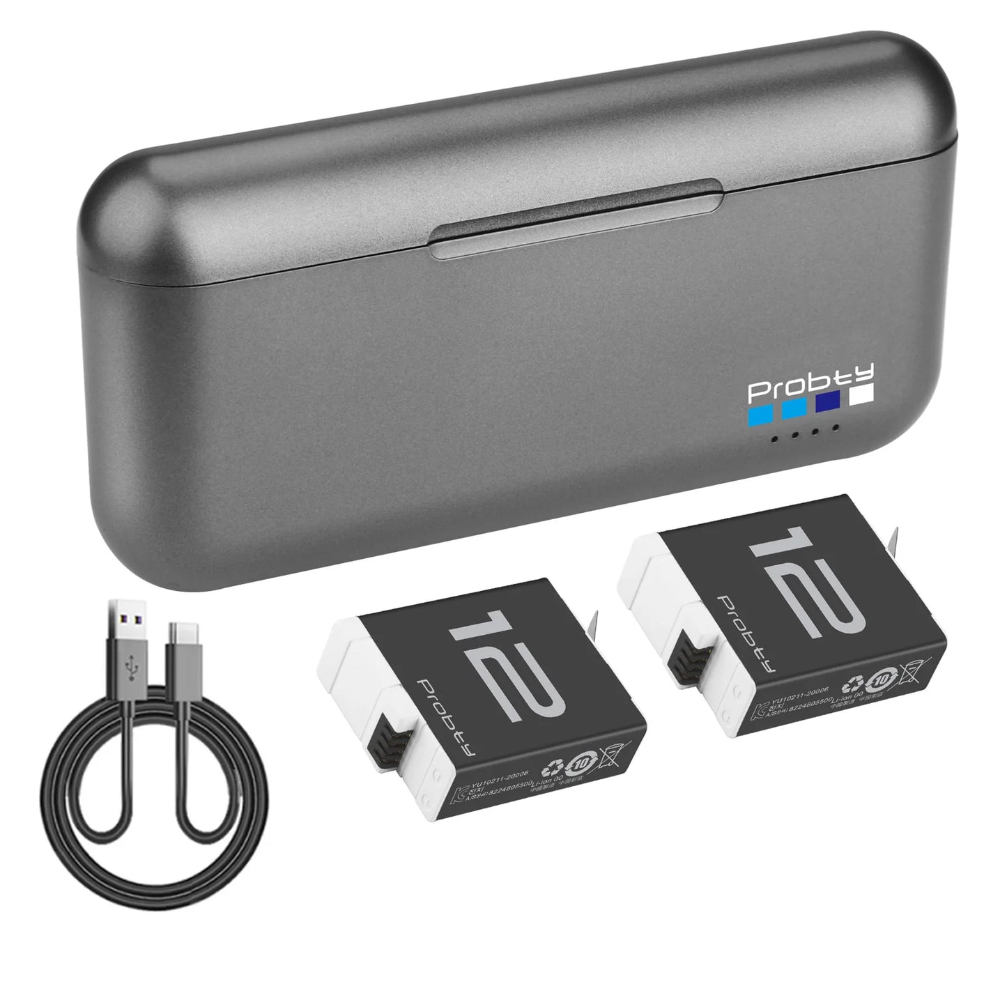 Enduro Battery 1850mAh and 3-Channel Charger Replacement Batteries for Gopro Hero 12/11/10/9 Sport Action Camera