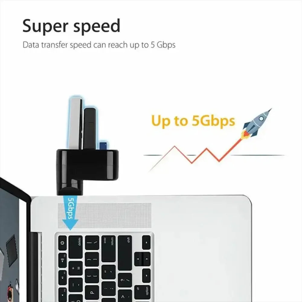 Usb Hub 3.0 2.0 High Speed U Disk Reader Hub Usb Multiple Ports Splitter Adapter 180° Rotatable Docking Station Pc Accessories