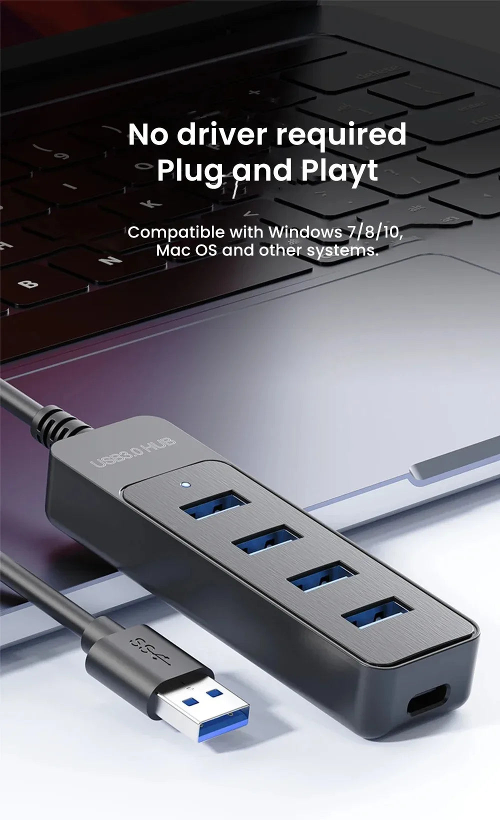5 Ports USB HUB 3.0 High Speed Multi USB 3.0 Splitter Type c USB 2.0 Expander Power Adapter For PC Computer