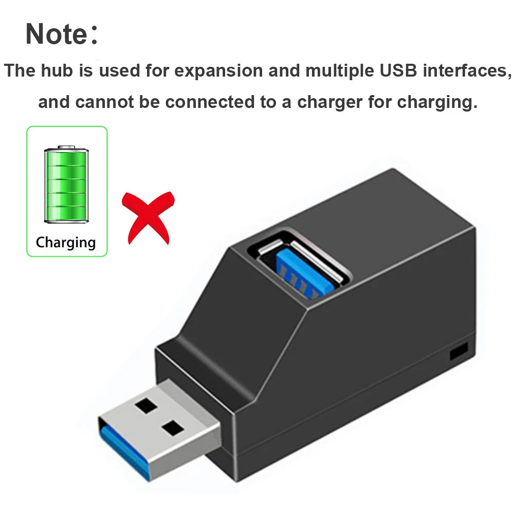 USB 3.0 HUB Adapter USB2.0 Extender 3 Ports USB Hub High Speed Data Transfer Portable USB Splitter Docking Station for PC Laptop