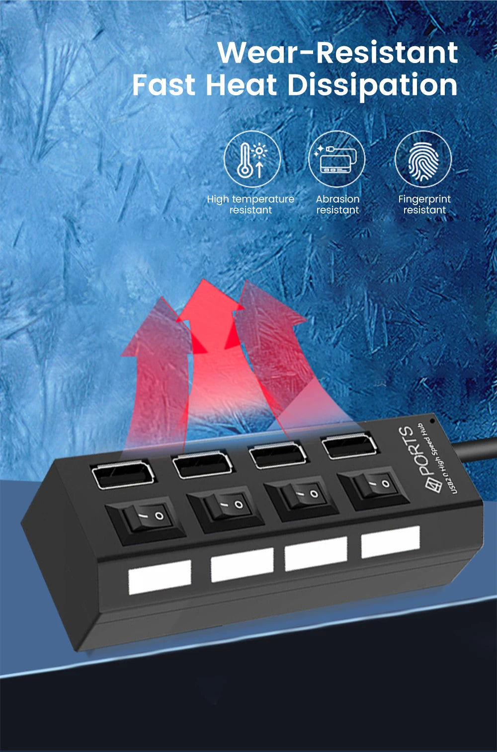 USB Hub Multiple Ports USB Extender Splitter Adapter Separate Switch High Speed USB 2.0 Hub For Computer Laptop Accessories