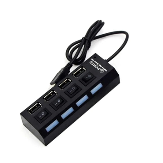 USB HUB 2.0 USB 2.0 HUB Multi USB Splitter Hub Use Power Adapter 4 Port Multiple Expander 2.0 USB HUB with Switch for PC Laptops