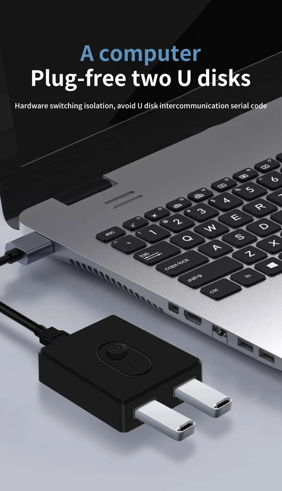 USB 3.0 KVM Switch 1x2/2x1 USB Hub Bidirectional USB2.0 Switcher USB3.0 Extender Shared Controller for PC Keyboard Mouse Printer