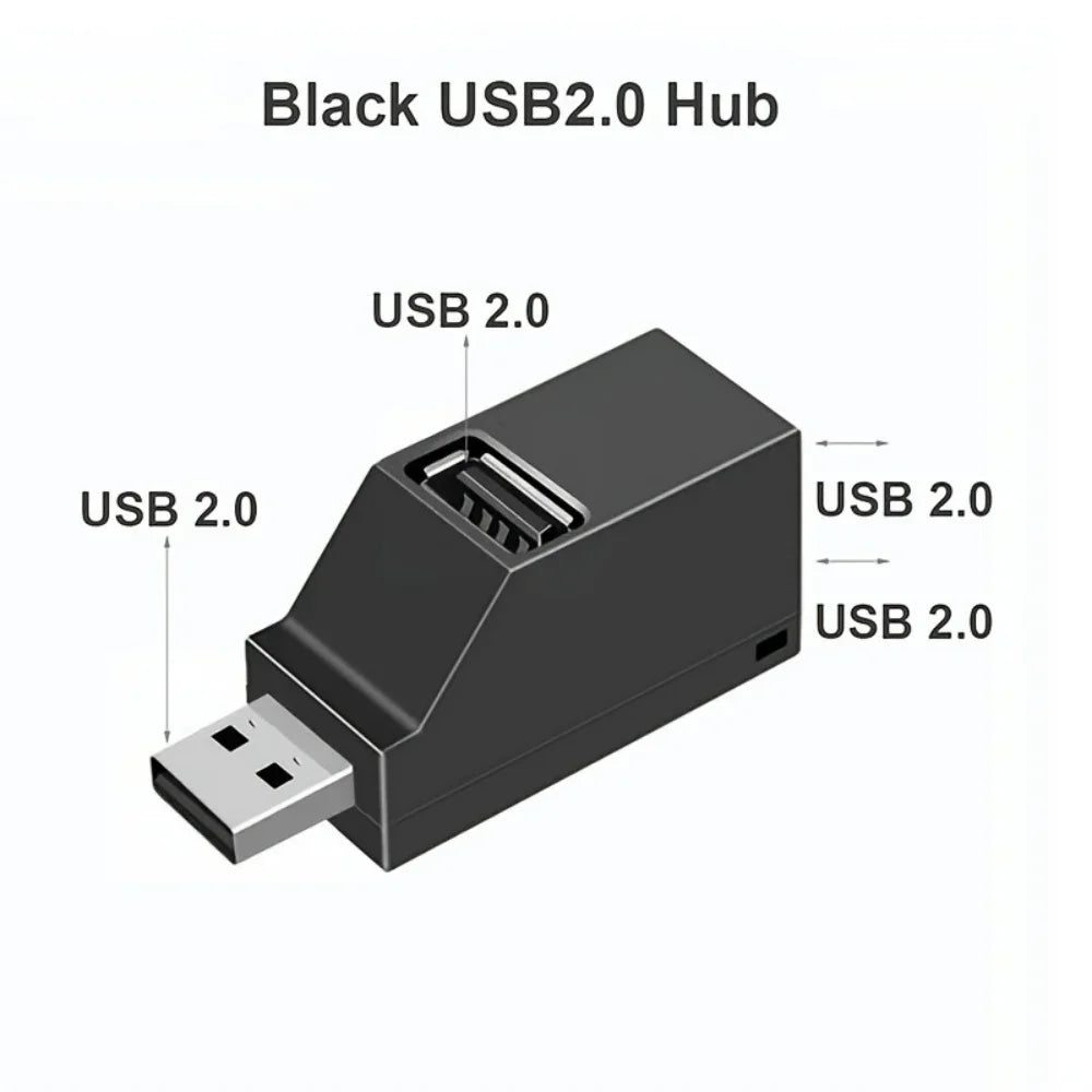 3 Ports USB 3.0 2.0 Hub High Speed Data Transfer Splitter Multi Port USB Extender U Disk Card Reader For Laptop PC Accessories