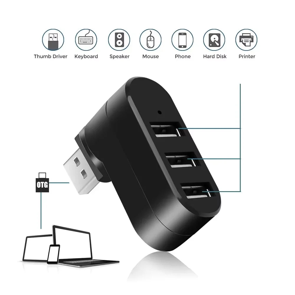 Usb Hub 3.0 2.0 High Speed U Disk Reader Hub Usb Multiple Ports Splitter Adapter 180° Rotatable Docking Station Pc Accessories