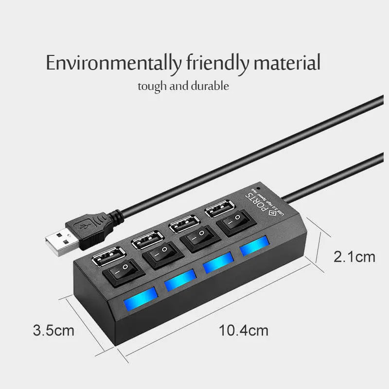 USB 3.0 Hub USB Hub 2.0 Multi USB Splitter Hub 100cm Long Cable Multiple Expander For Computer Laptop PC Accessories Usb Adapter