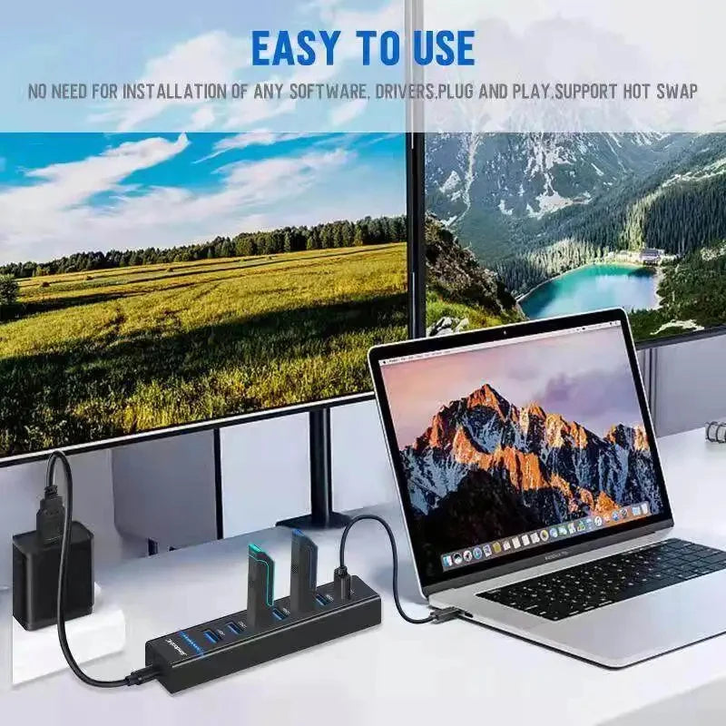 USB 3.0 Hub Adapter Portable Multi-connector USB 3.0 Hub With 4 Or 7 Ultra Slim USB Ports Multifunctional USB Distributor 5gbps