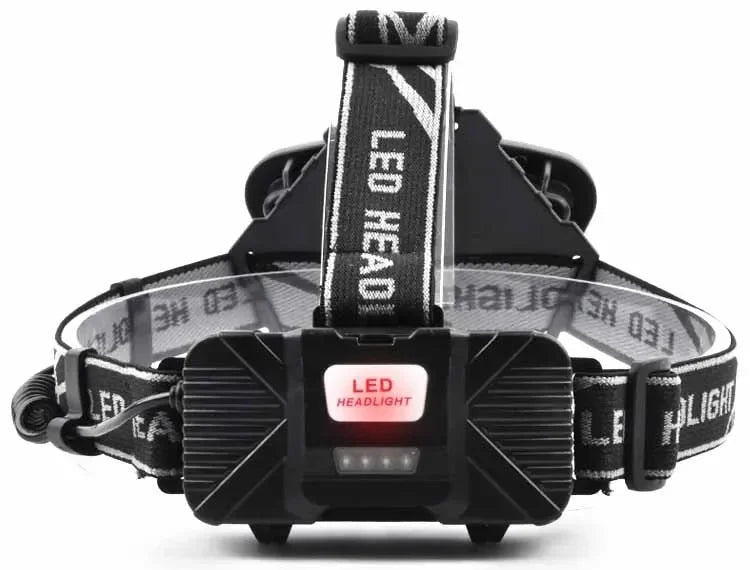 COB LED Wide Headlamp Wide Range Lighting USB Rechargeable LED Wide Angle Headlight with Battery Level Display 2*18650 Batteries