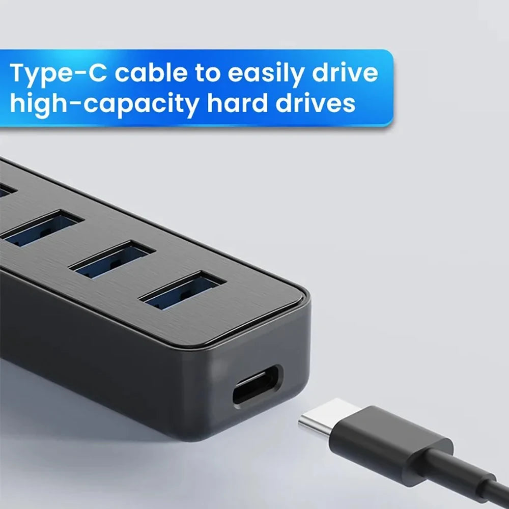 5 Ports USB HUB 3.0 High Speed Multi USB 3.0 Splitter Type c USB 2.0 Expander Power Adapter For PC Computer