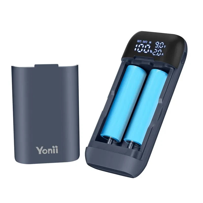 Battery Charger Case 18650 21700 20700 Rechargable Lithium Li-ion Batteries DIY Power Bank Portable Charger QC3.0 Fast Charging