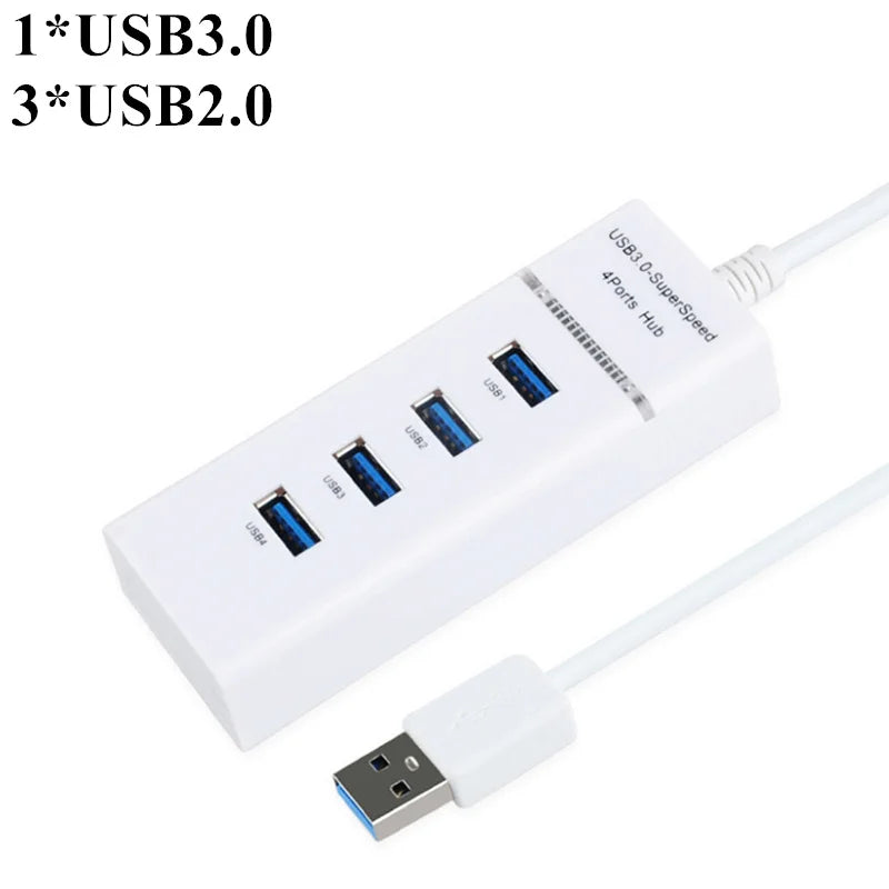 USB 3.0 5Gbps High Speed USB Hub 3 0 4 Ports For PC Computer Docking Station Adapter Splitter for Hard Drives Mouse Keyboard