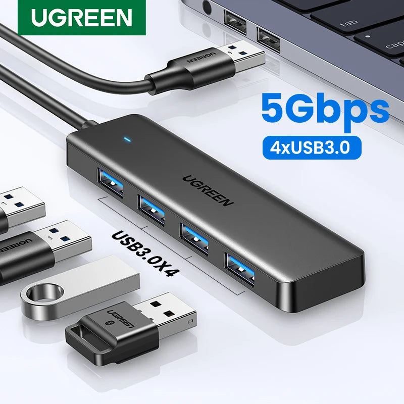 UGREEN USB 3.0 Hub 4 Ports USB HUB Slim for Mouse, Keyboard Compatible with MacBook Pro Air Laptop Desktop PC Xbox PS5 Splitter