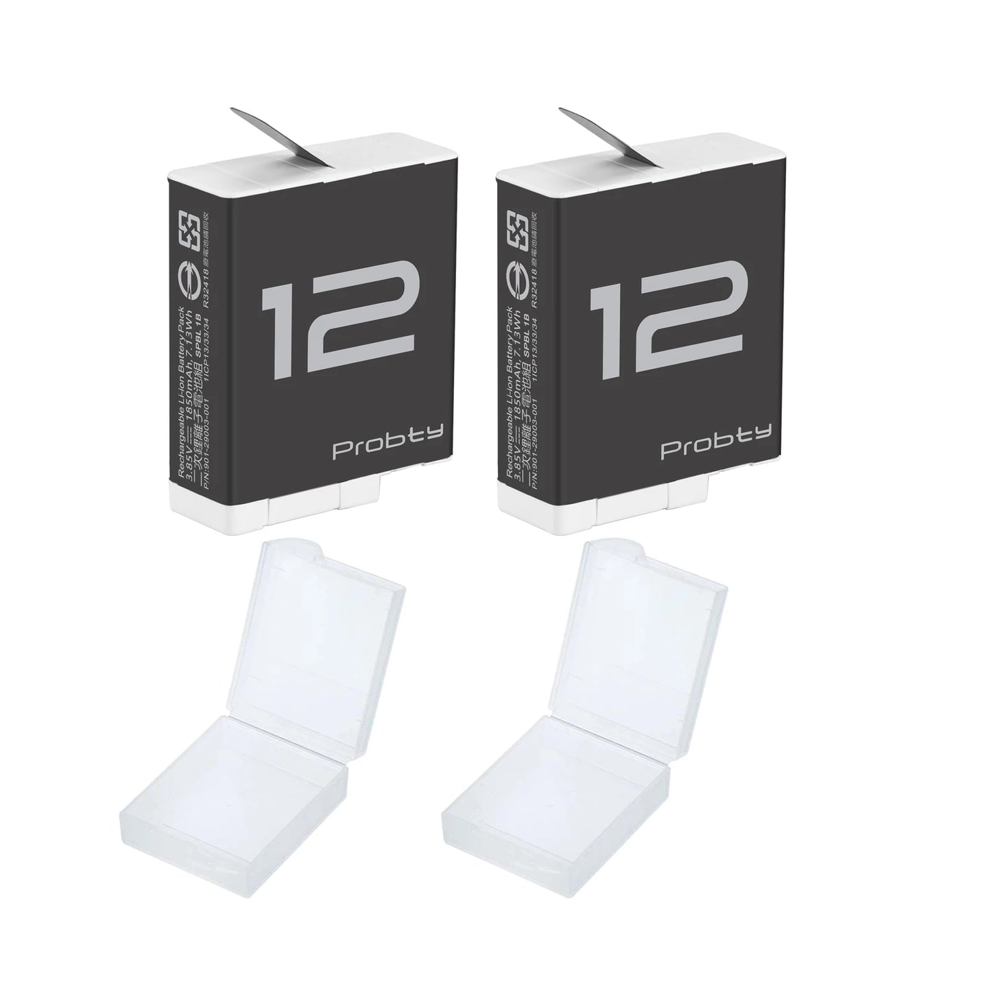 Enduro Battery 1850mAh and 3-Channel Charger Replacement Batteries for Gopro Hero 12/11/10/9 Sport Action Camera