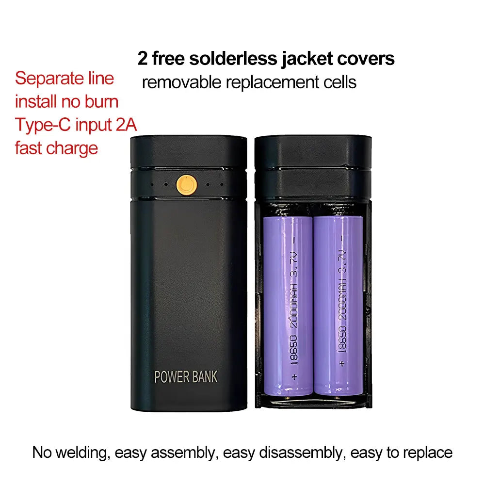 5V 2A Charging Treasure Box Shell 18650 Lithium Batteries Quick Charging USB Output Charging Treasure DIY Set