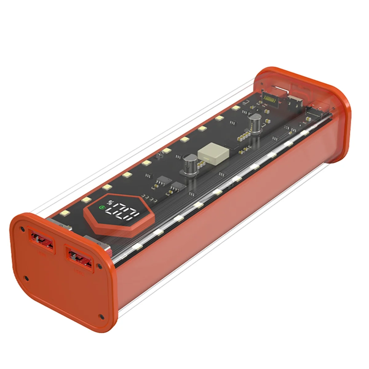 New 21700 DIY Power Bank Case Supports 4x21700 Batteries PD20W Powerbank Case LED Screen Transparent Battery Storage Shell A