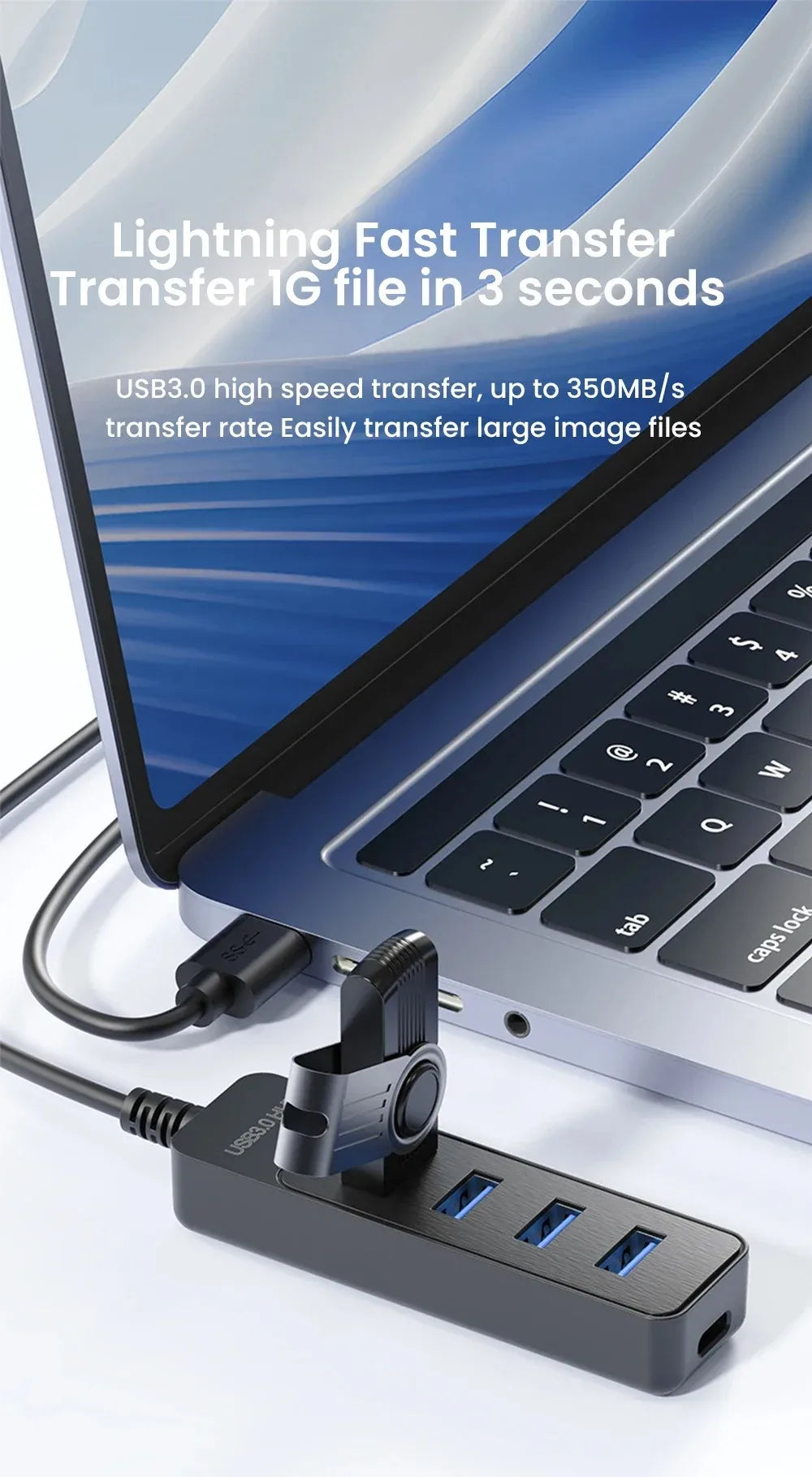 5 Ports USB HUB 3.0 High Speed Multi USB 3.0 Splitter Type c USB 2.0 Expander Power Adapter For PC Computer