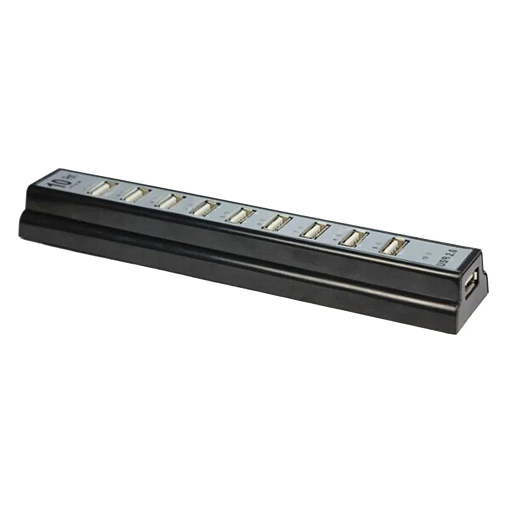 USB HUB 10 Port Keyboard U-disk Mouse USB 2.0 Plastic Splitter Hub Cellphone Charging Cable Adaptor Charger