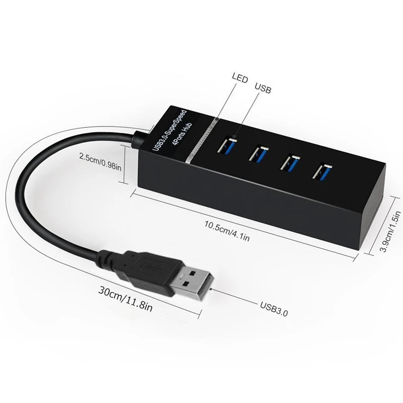 USB 3.0 5Gbps High Speed USB Hub 3 0 4 Ports For PC Computer Docking Station Adapter Splitter for Hard Drives Mouse Keyboard