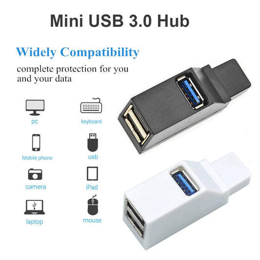 USB 3.0 HUB Adapter USB2.0 Extender 3 Ports USB Hub High Speed Data Transfer Portable USB Splitter Docking Station for PC Laptop