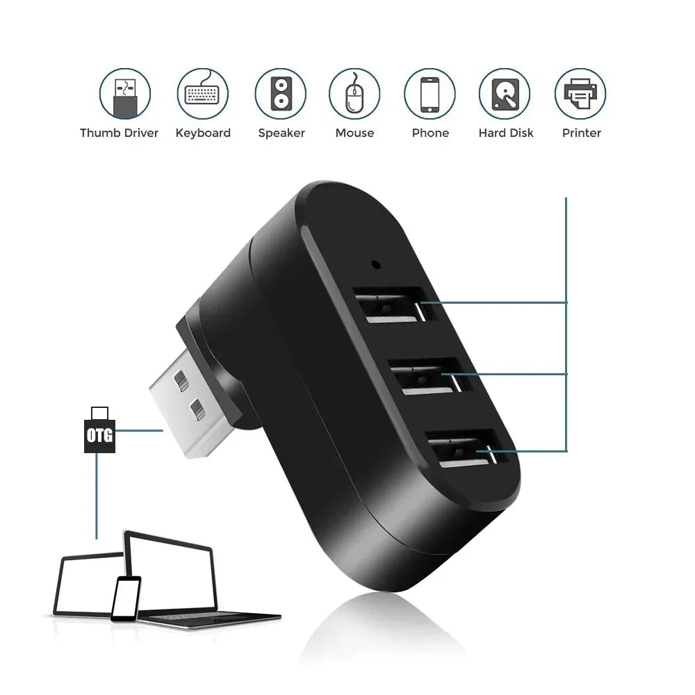 Usb Hub 3.0 2.0 High Speed U Disk Reader Hub Usb Multiple Ports Splitter Adapter 180° Rotatable Docking Station Pc Accessories