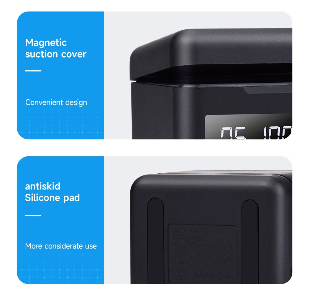 NEW GO PRO HERO 9 10 11 12 Battery With Charger Case for GoPro Hero 12 11 10 9 Sport Camera Batteries Black Accessories
