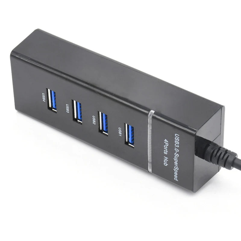 High-Speed USB 3.0 HUB with LED 4-Port Cable Splitter 5Gbps Data Transmission Extender Phone Charging Dock Multiple Adapter