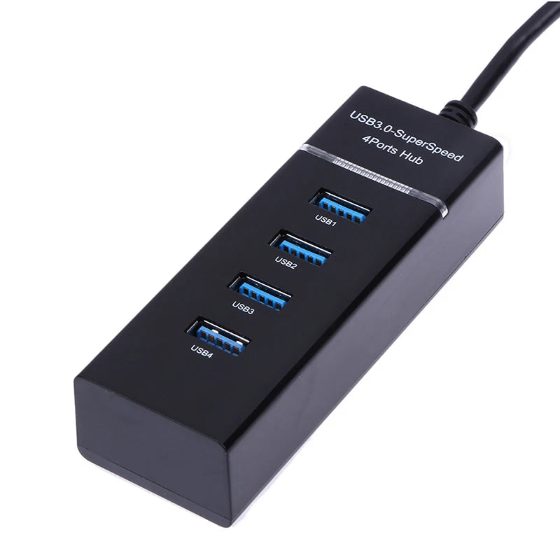 High-Speed USB 3.0 HUB with LED 4-Port Cable Splitter 5Gbps Data Transmission Extender Phone Charging Dock Multiple Adapter