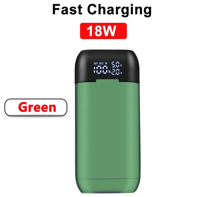 18650 Battery Charger Case DIY Power Bank Box Portable QC3.0 PD 18W Fast Charging Case for 18650 21700 20700 Lithium Batteries