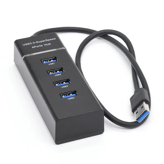High-Speed USB 3.0 HUB with LED 4-Port Cable Splitter 5Gbps Data Transmission Extender Phone Charging Dock Multiple Adapter