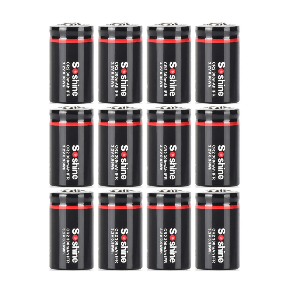 Soshine CR2 300mAh LiFePo4 Battery 3.2V 15266 300mAh Rechargeable Battery LiFePo4 Batteries 2000 Time Discharge Cycle Headlamp