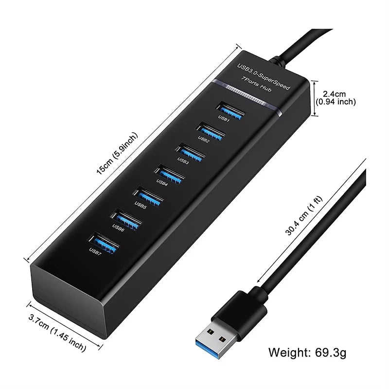 USB 3.0 Hub Adapter Portable Multi-connector USB 3.0 Hub With 4 Or 7 Ultra Slim USB Ports Multifunctional USB Distributor 5gbps