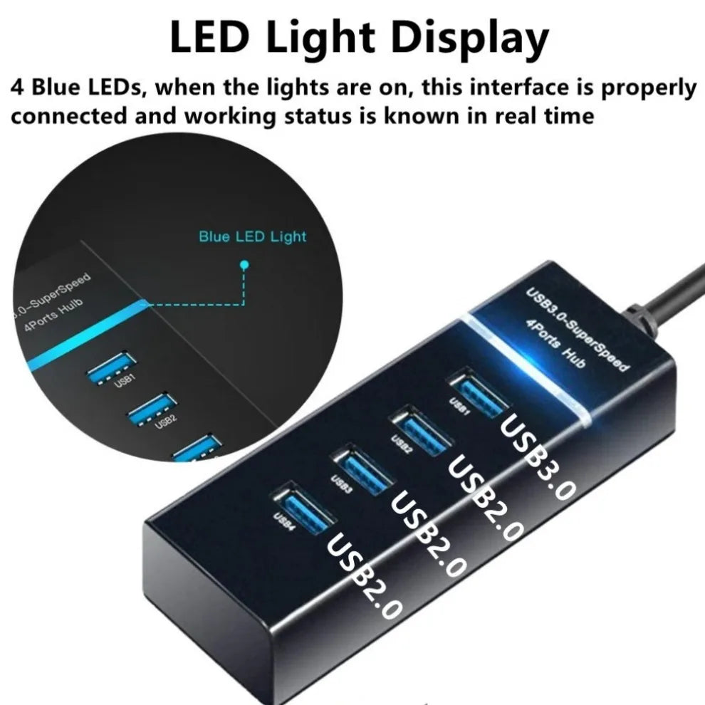 4 Port USB 3.0 Hub USB Hub High Speed Multi USB Splitter Expander For PC Computer Accessories 4 in 1 Multiport HUB USB3.0 2.0