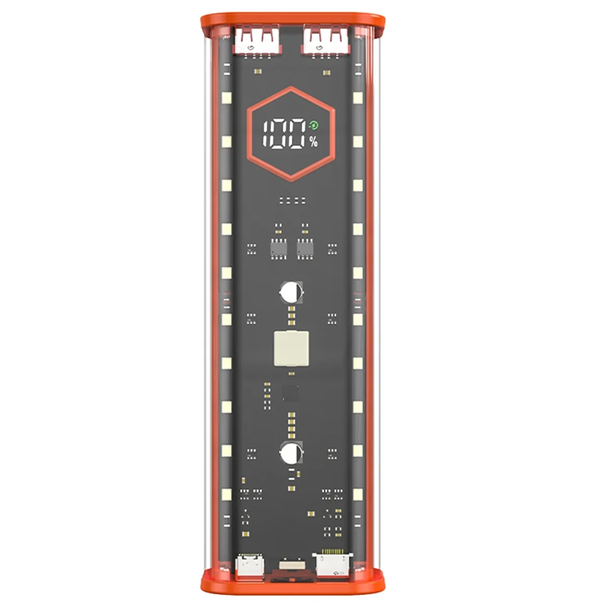 New 21700 DIY Power Bank Case Supports 4x21700 Batteries PD20W Powerbank Case LED Screen Transparent Battery Storage Shell A