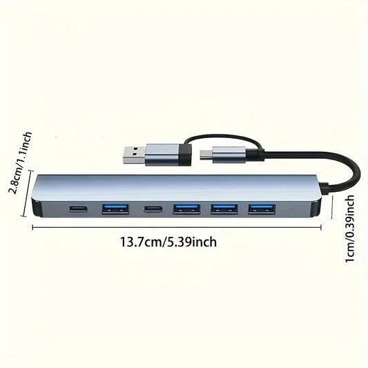 USB 3.0 HUB Type C USB-A Hub Splitter 7 Port USB 2.0 With USB-C PD High Speed Data Transfer For PC Laptops Macbook Accessories