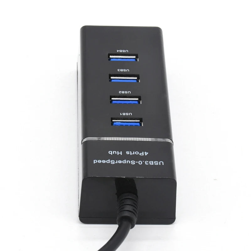 High-Speed USB 3.0 HUB with LED 4-Port Cable Splitter 5Gbps Data Transmission Extender Phone Charging Dock Multiple Adapter