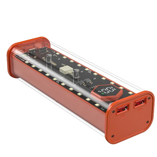 New 21700 DIY Power Bank Case Supports 4x21700 Batteries PD20W Powerbank Case LED Screen Transparent Battery Storage Shell A