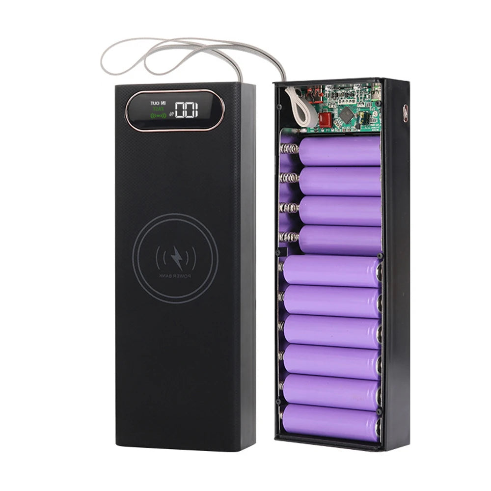 No Welding DIY Detachable 20x 18650 Batteries Power Bank Case Super Fast Charge For Phones Charging 22.5W Battery Storage Boxes