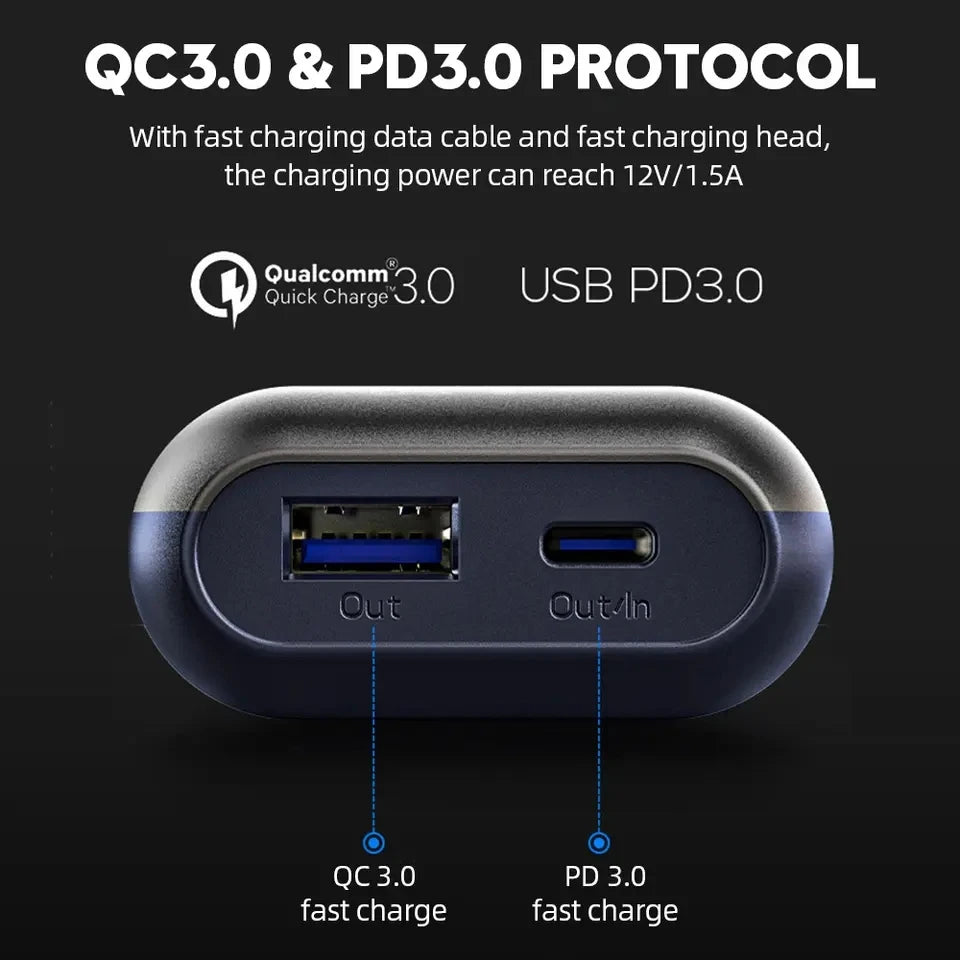 18650 Battery Charger Case DIY Power Bank Box Portable QC3.0 PD 18W Fast Charging Case for 18650 21700 20700 Lithium Batteries
