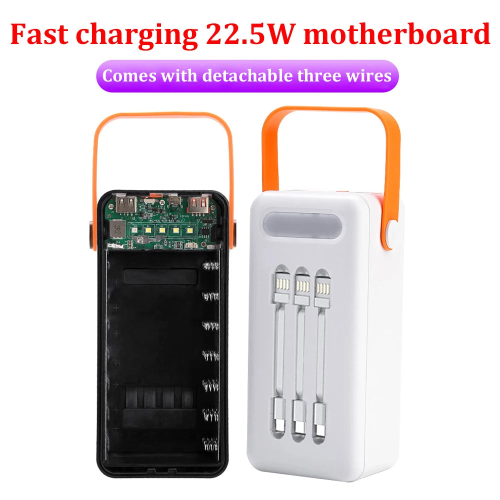DIY 21x18650 10W 22.5W Battery Storage Box Fast Charging Power Bank Case Welding Free Power Supply Shell Solar No Batteries