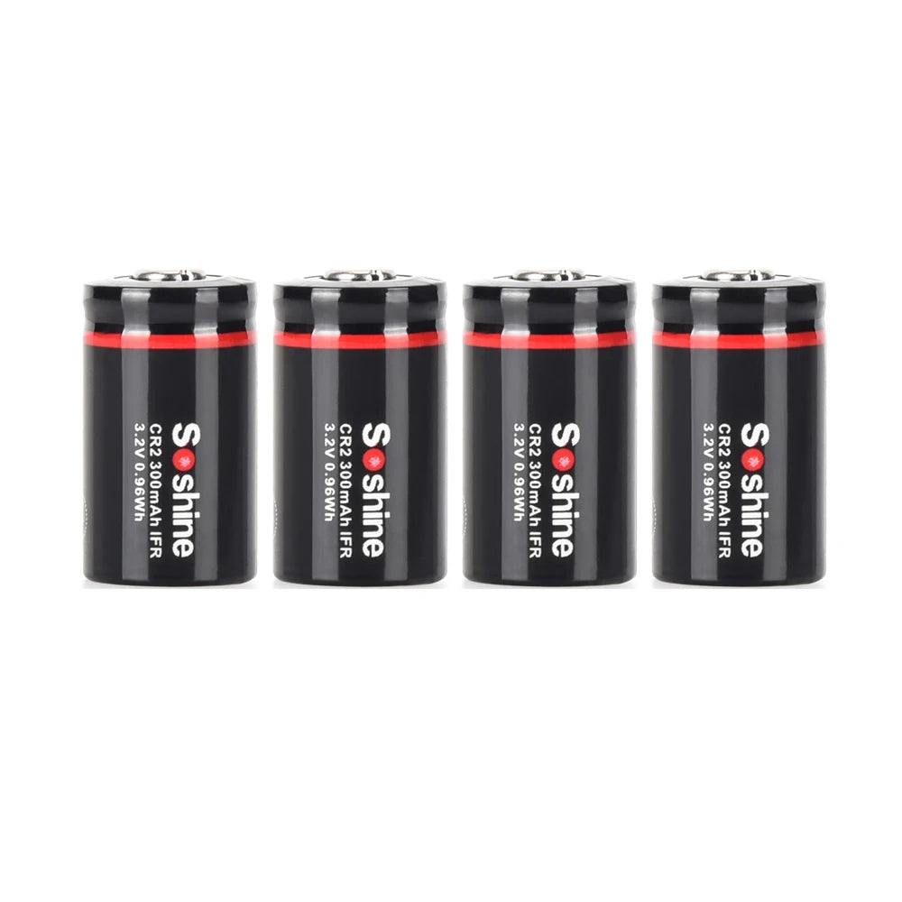 Soshine CR2 300mAh LiFePo4 Battery 3.2V 15266 300mAh Rechargeable Battery LiFePo4 Batteries 2000 Time Discharge Cycle Headlamp